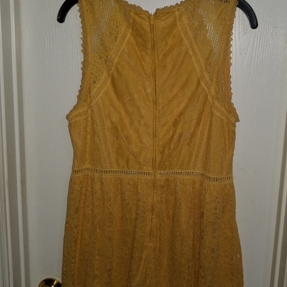 Xhilaration lace mustard colored dress, worn once - Picture 4 of 5
